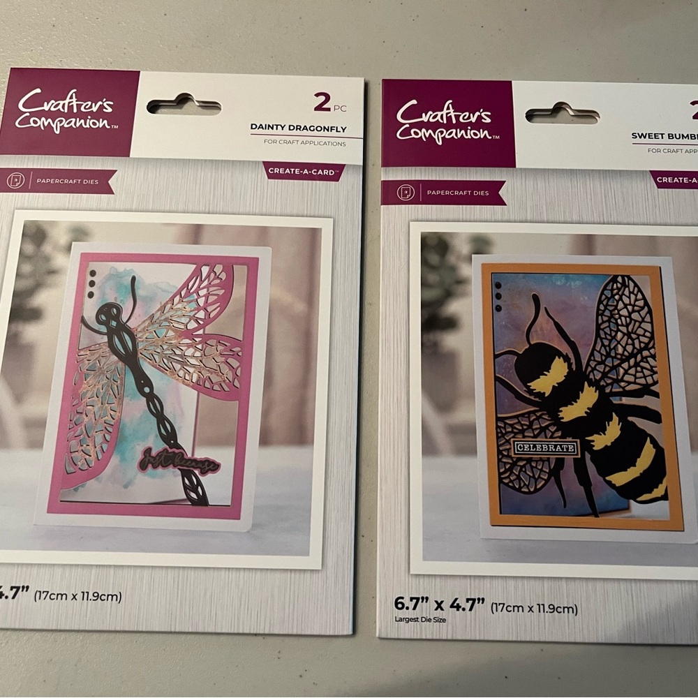 Crafter's Companion Dainty Dragonfly and Sweet Bumblebee Paper Craft Dies
